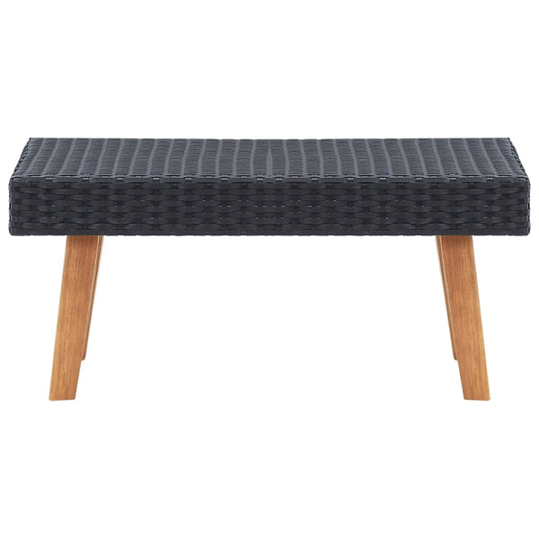 vidaXL 4-piece Garden Lounge Set with Cushions Poly Rattan Black