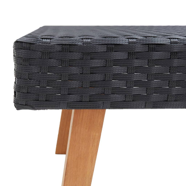 vidaXL 4-piece Garden Lounge Set with Cushions Poly Rattan Black