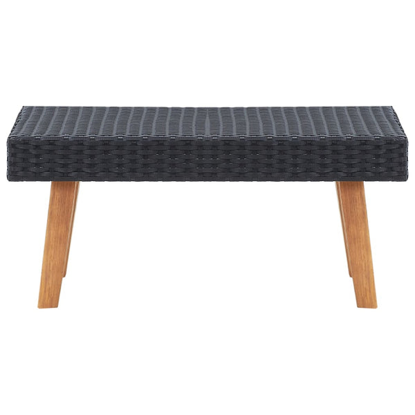 vidaXL 4-piece Garden Lounge Set with Cushions Poly Rattan Black