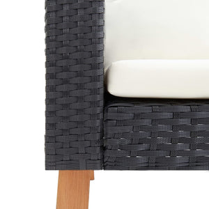 vidaXL 2-Piece Garden Lounge Set with Cushions Poly Rattan Black