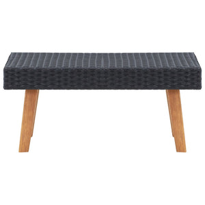 vidaXL 2-Piece Garden Lounge Set with Cushions Poly Rattan Black