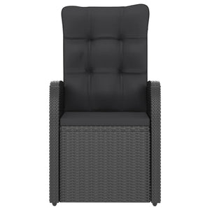 vidaXL 7-Piece Garden Dining Set with Cushions Poly Rattan Black
