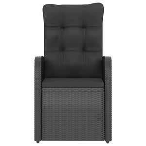 vidaXL 11-Piece Garden Dining Set with Cushions Poly Rattan Black