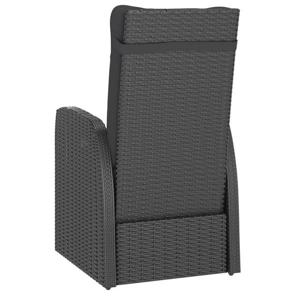 vidaXL 11-Piece Garden Dining Set with Cushions Poly Rattan Black