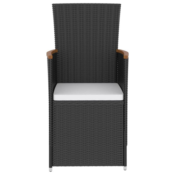 vidaXL 5-Piece Garden Dining Set with Cushions Poly Rattan Black