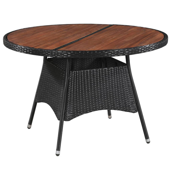 vidaXL 5-Piece Garden Dining Set with Cushions Poly Rattan Black