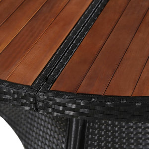 vidaXL 5-Piece Garden Dining Set with Cushions Poly Rattan Black