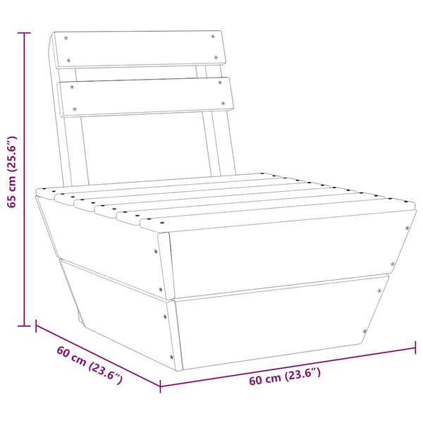 vidaXL Modular Pallet Sofa Center Section Impregnated Spruce Wood