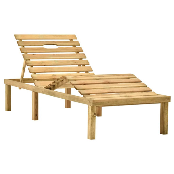 vidaXL Garden Sun Lounger with Table Impregnated Pinewood