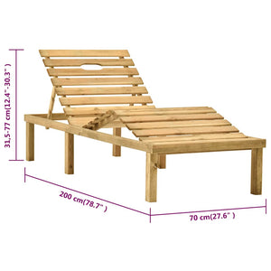 vidaXL Garden Sun Lounger with Table Impregnated Pinewood