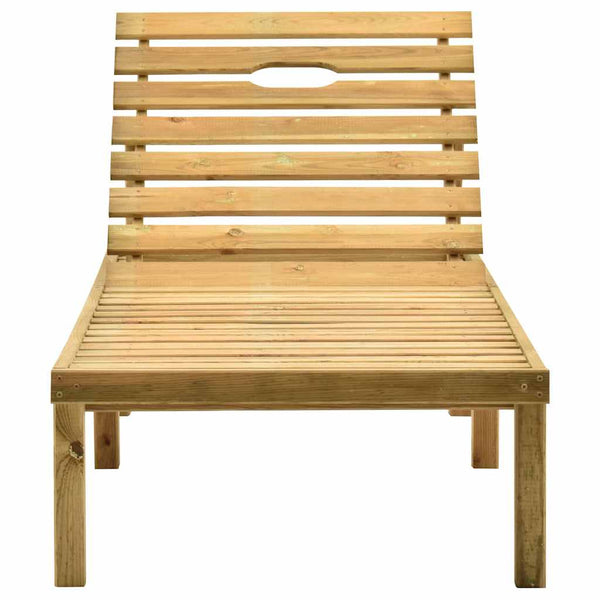 vidaXL Garden Sun Lounger with Table Impregnated Pinewood