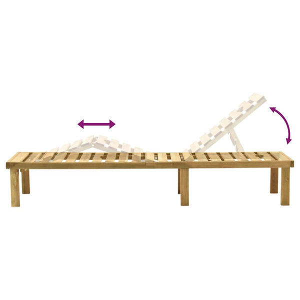 vidaXL Garden Sun Lounger with Table Impregnated Pinewood