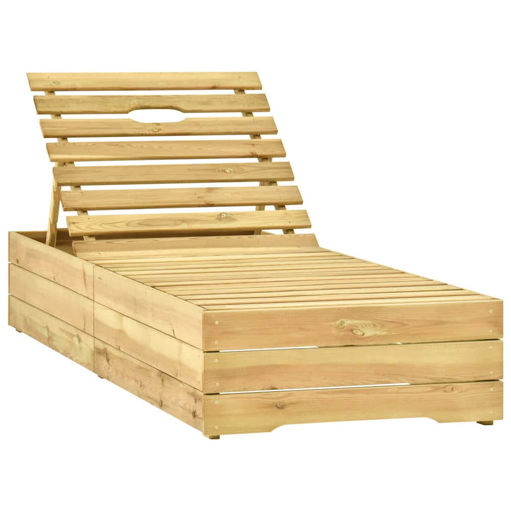 vidaXL Sun Lounger Green Impregnated Pinewood