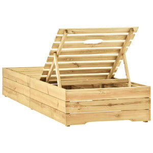 vidaXL Sun Lounger Green Impregnated Pinewood