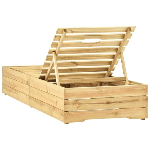 vidaXL Sun Lounger Green Impregnated Pinewood