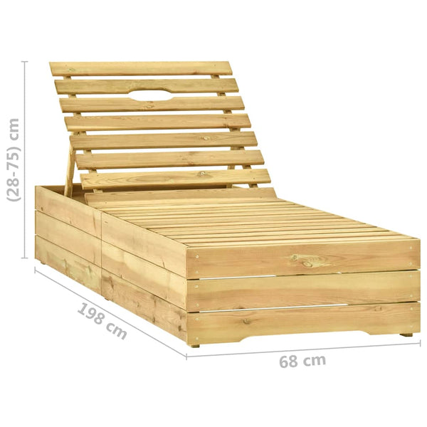 vidaXL Sun Lounger Green Impregnated Pinewood