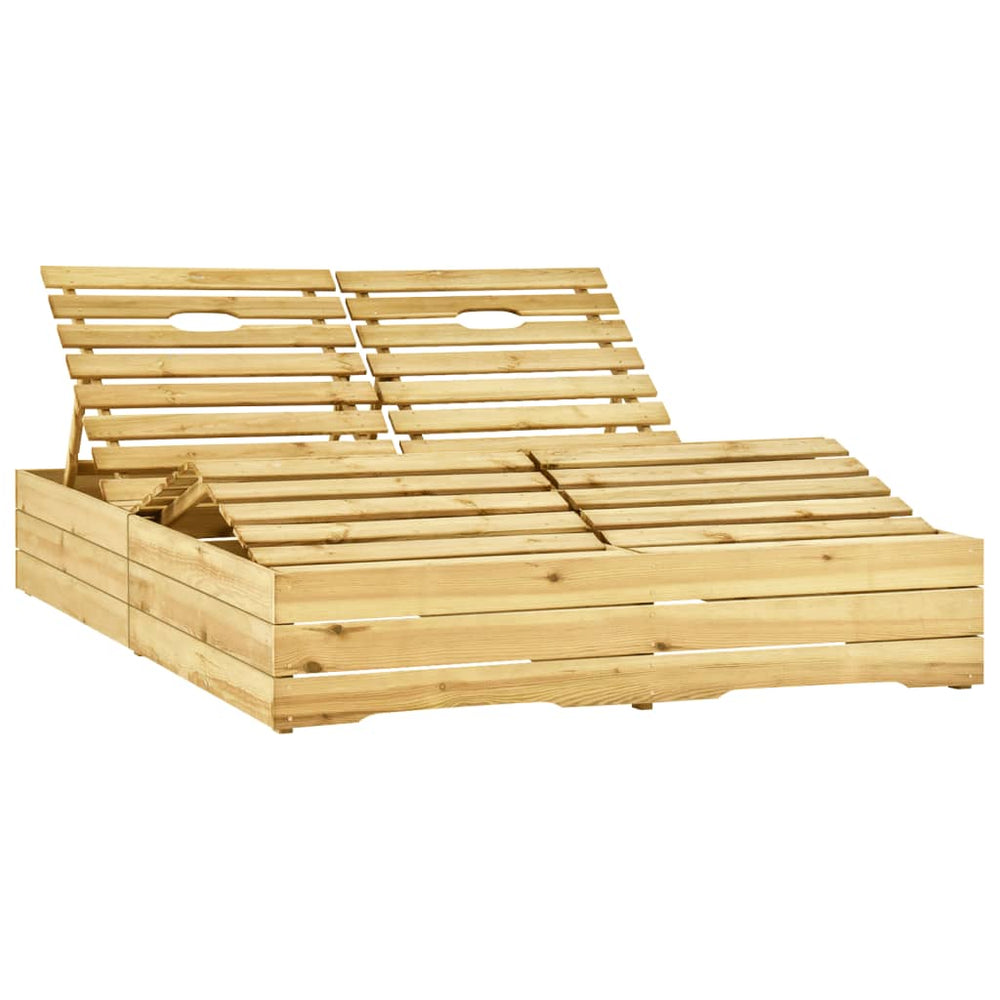 vidaXL Double Sun Lounger Green Impregnated Pinewood