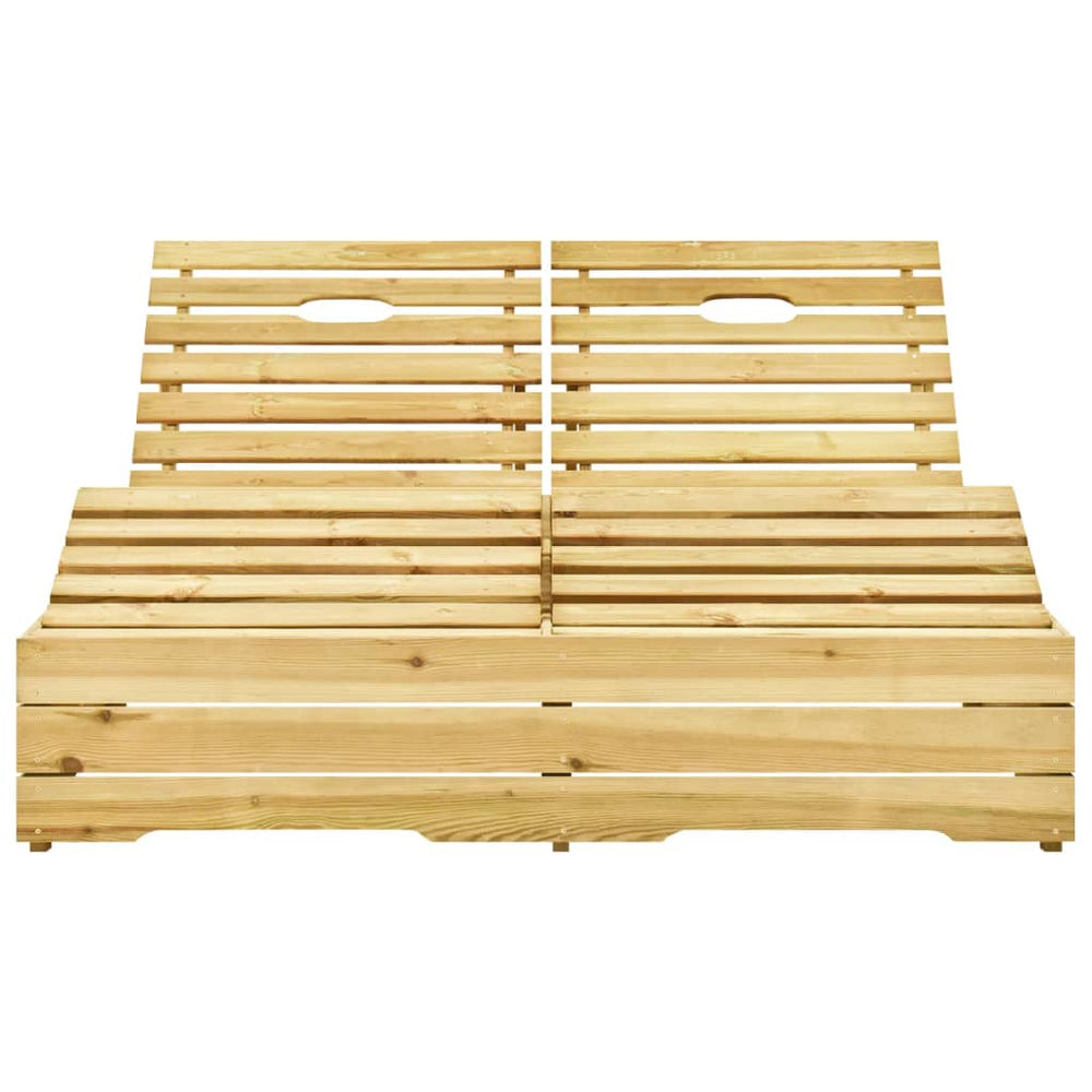 vidaXL Double Sun Lounger Green Impregnated Pinewood
