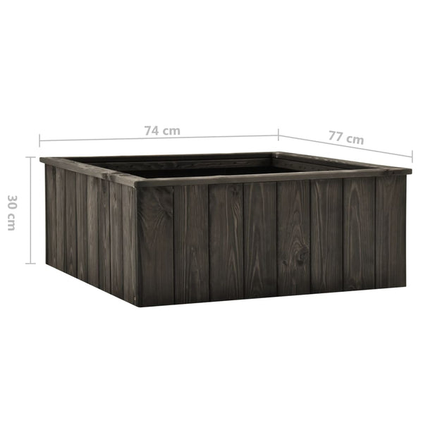 vidaXL Raised Garden Bed Dark Grey 74x77x30 cm Solid Pinewood