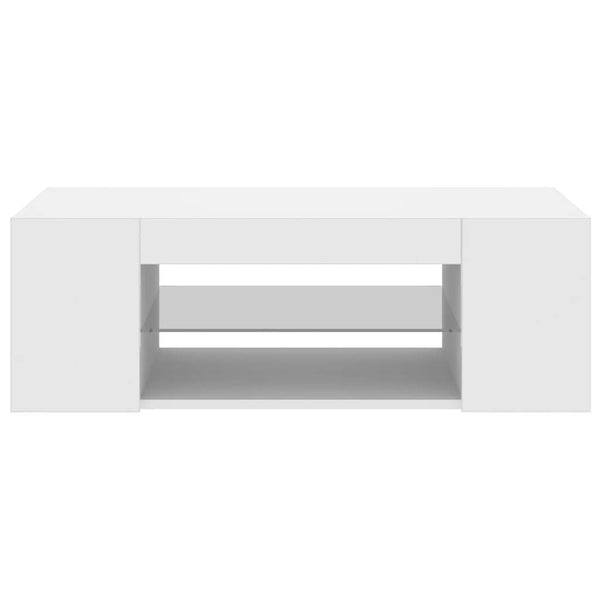 vidaXL TV Cabinet with LED Lights White 90x39x30 cm