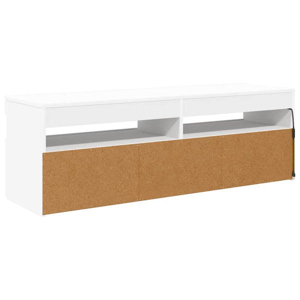 vidaXL TV Cabinet with LED Lights White 120x35x40 cm
