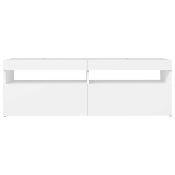 vidaXL TV Cabinet with LED Lights White 120x35x40 cm