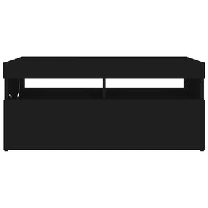 vidaXL TV Cabinet with LED Lights Black 90x35x40 cm
