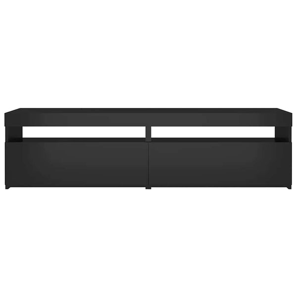 vidaXL TV Cabinets 2 pcs with LED Lights Black 75x35x40 cm