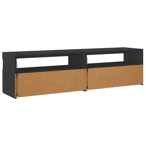 vidaXL TV Cabinets 2 pcs with LED Lights Black 75x35x40 cm