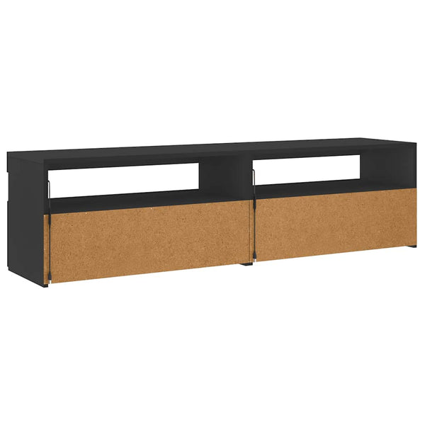 vidaXL TV Cabinets 2 pcs with LED Lights Black 75x35x40 cm