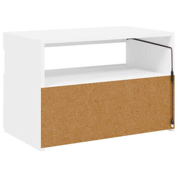 vidaXL TV Cabinet with LED Lights White 60x35x40 cm