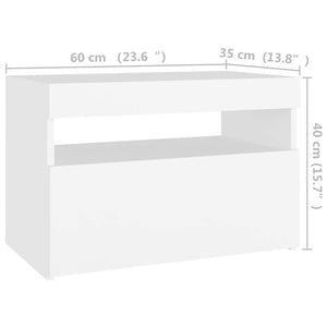 vidaXL TV Cabinet with LED Lights White 60x35x40 cm