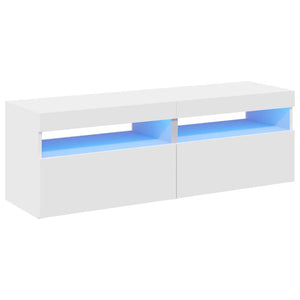 vidaXL TV Cabinets with LED Lights 2 pcs White 60x35x40cm