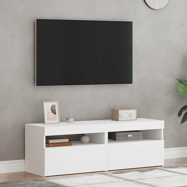 vidaXL TV Cabinets with LED Lights 2 pcs White 60x35x40cm