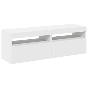 vidaXL TV Cabinets with LED Lights 2 pcs White 60x35x40cm