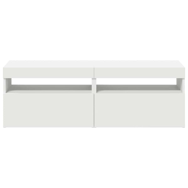vidaXL TV Cabinets with LED Lights 2 pcs White 60x35x40cm