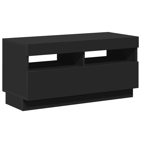 vidaXL TV Cabinet with LED Lights Black 80x35x40 cm