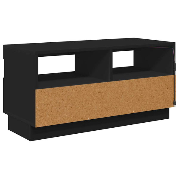 vidaXL TV Cabinet with LED Lights Black 80x35x40 cm