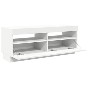 vidaXL TV Cabinet with LED Lights White 100x35x40 cm