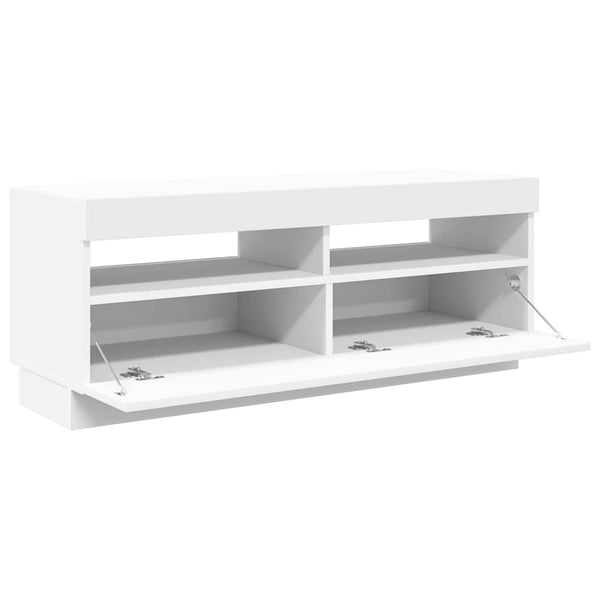 vidaXL TV Cabinet with LED Lights White 100x35x40 cm