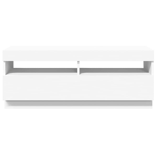 vidaXL TV Cabinet with LED Lights White 100x35x40 cm