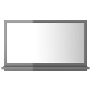 vidaXL Bathroom Mirror High Gloss Grey 60x10.5x37 cm Engineered Wood