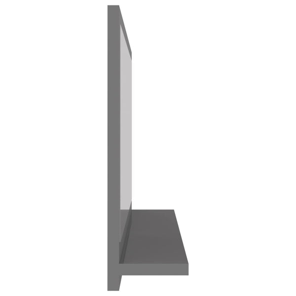 vidaXL Bathroom Mirror High Gloss Grey 60x10.5x37 cm Engineered Wood