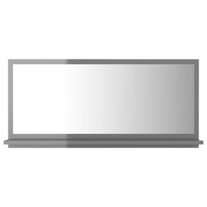 vidaXL Bathroom Mirror High Gloss Grey 80x10.5x37 cm Engineered Wood