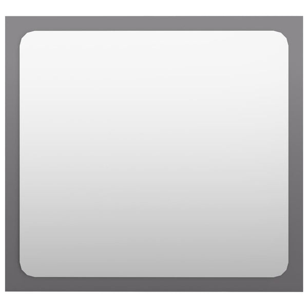 vidaXL Bathroom Mirror High Gloss Grey 40x1.5x37 cm Engineered Wood