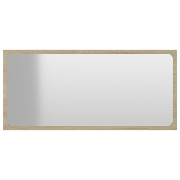 vidaXL Bathroom Mirror Sonoma Oak 80x1.5x37 cm Engineered Wood