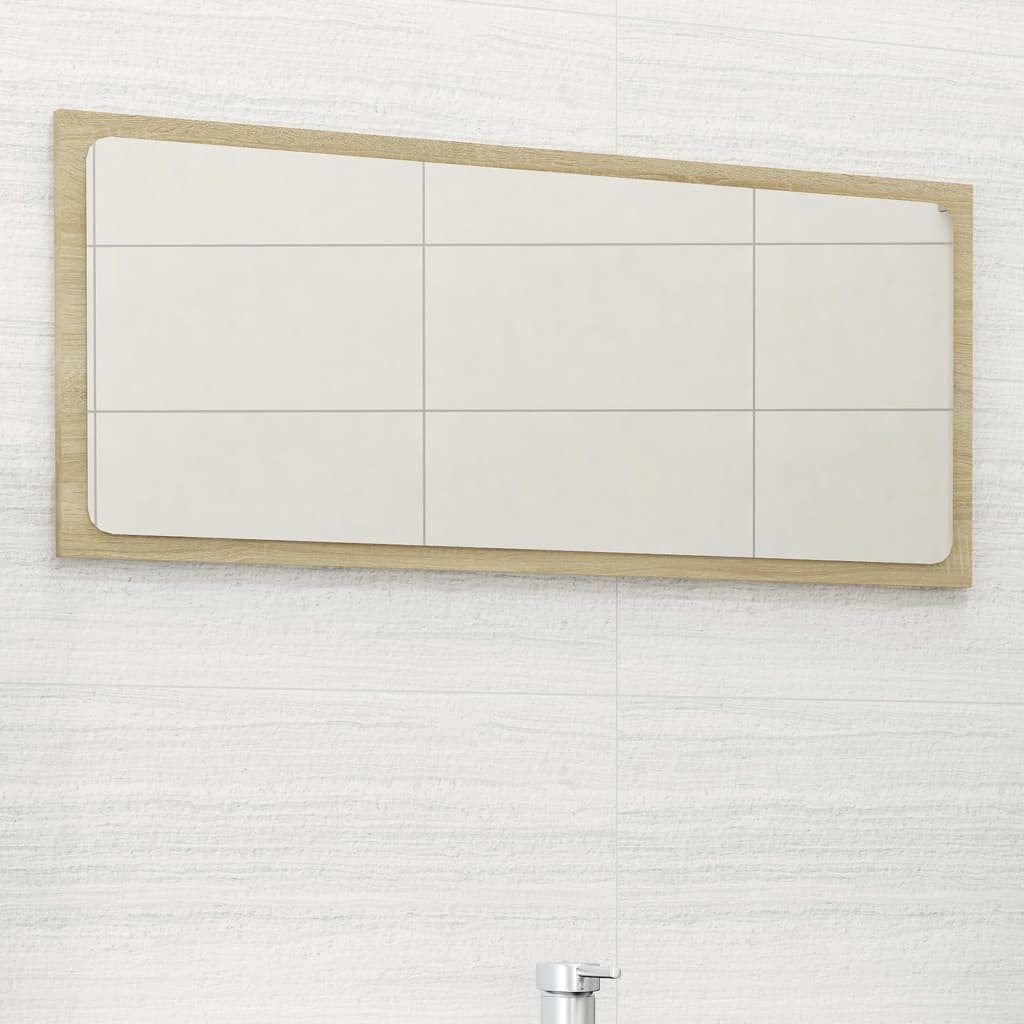 vidaXL Bathroom Mirror Sonoma Oak 80x1.5x37 cm Engineered Wood
