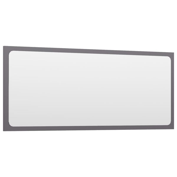 vidaXL Bathroom Mirror High Gloss Grey 90x1.5x37 cm Engineered Wood