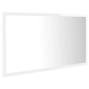 vidaXL LED Bathroom Mirror High Gloss White 80x8.5x37 cm Acrylic