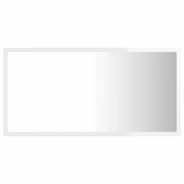vidaXL LED Bathroom Mirror High Gloss White 80x8.5x37 cm Acrylic
